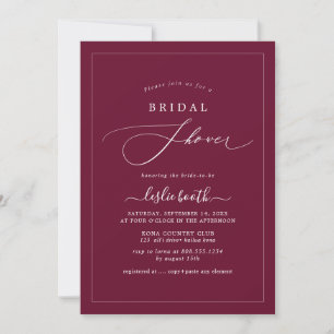 Invitation PixDezines Luxe Script Mariage Burgundy