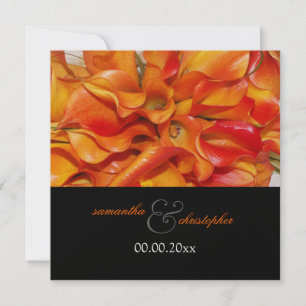 Invitation PixDezines lys calla orange brûlé