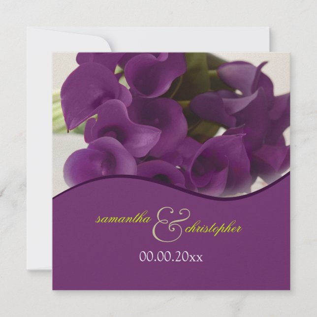 Invitation PixDezines lys calla violet/do-it-yourself (Devant)