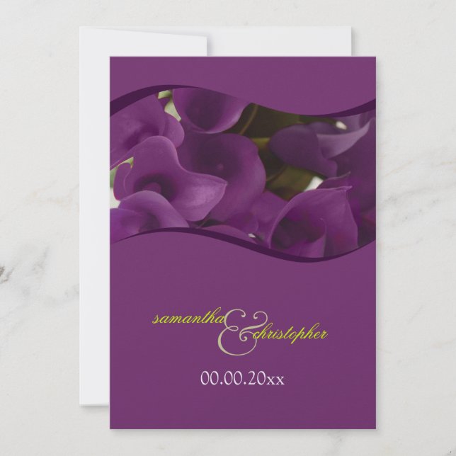 Invitation PixDezines lys calla violet/do-it-yourself (Devant)