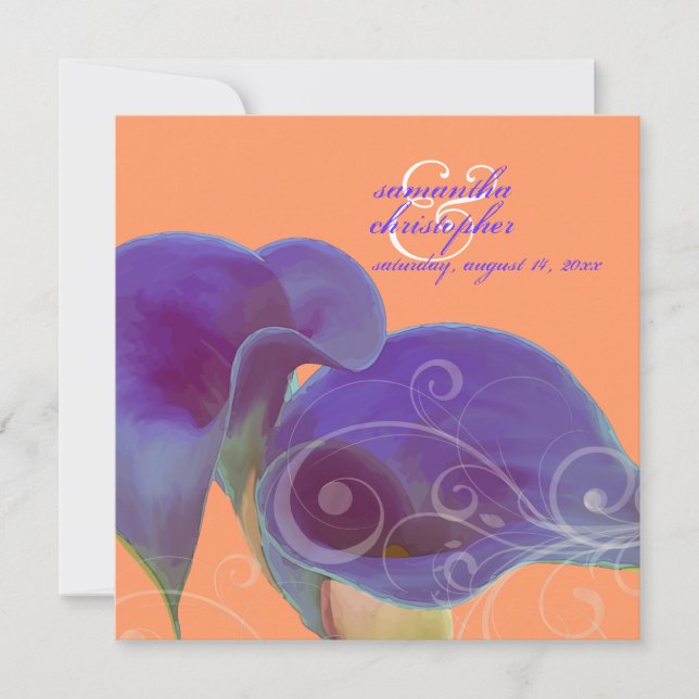 Invitation PixDezines lys calla violet/do-it-yourself (Devant)