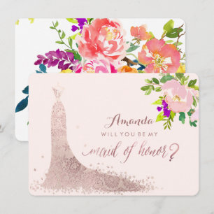 Invitation PixDezines Maid of Honor/Floral/Aquarelle/Printemp
