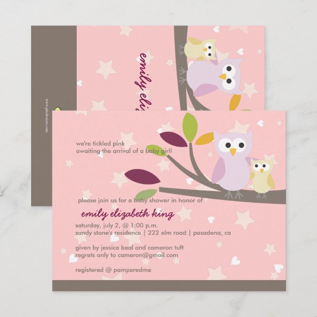 Invitation PixDezines Maman+bébé pour une douche (Devant / Derrière)