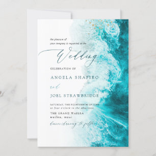 Invitation PixDezines Marine Waves Shoreline Beach Wedding