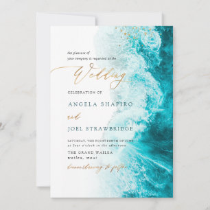 Invitation PixDezines Marine Waves Shoreline Beach Wedding