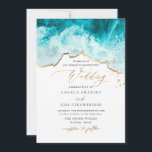 Invitation PixDezines Marine Waves Shoreline Beach Wedding<br><div class="desc">PixDezines ondes bleu marine invitations avec vagues turquoise foncé / marine et rivage pour un mariage de plage ou un événement spécial. Nous avons accentué avec de la poussière d'or, qui peut être copié et collé. Avec un script de calligraphie élégant en faux or et un deuxième calque ci-dessous est...</div>