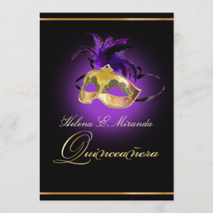 Invitation PixDezines Masquerade/améthyste couleur pourpre/DO