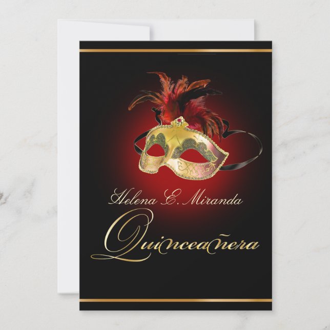 Invitation PixDezines Masquerade/DO-IT-YOURSELF couleur/rouge (Devant)