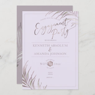 Invitation PixDezines Mauve+Lilac Palms, Parti de l'engagemen