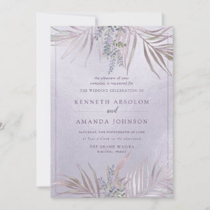 Invitation PixDezines Mauve + Palmiers Lilas, Iridescent