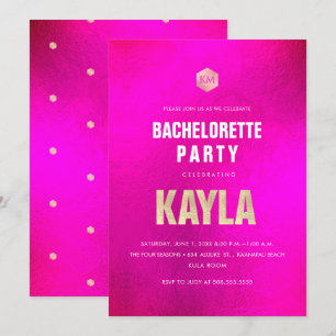 Invitation PixDezines Minimaliste EVJF ROSE FLUO FLASHY