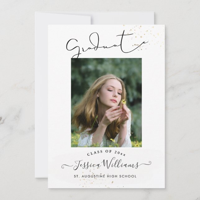 Invitation PixDezines Moderne Calligraphie Script Graduation  (Dos)