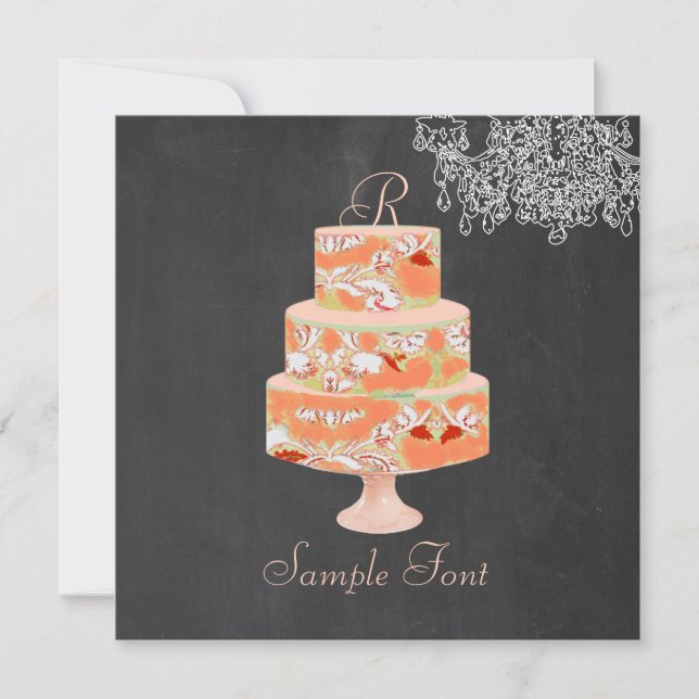 Invitation PixDezines monogramme de gâteau floral alice (Devant)