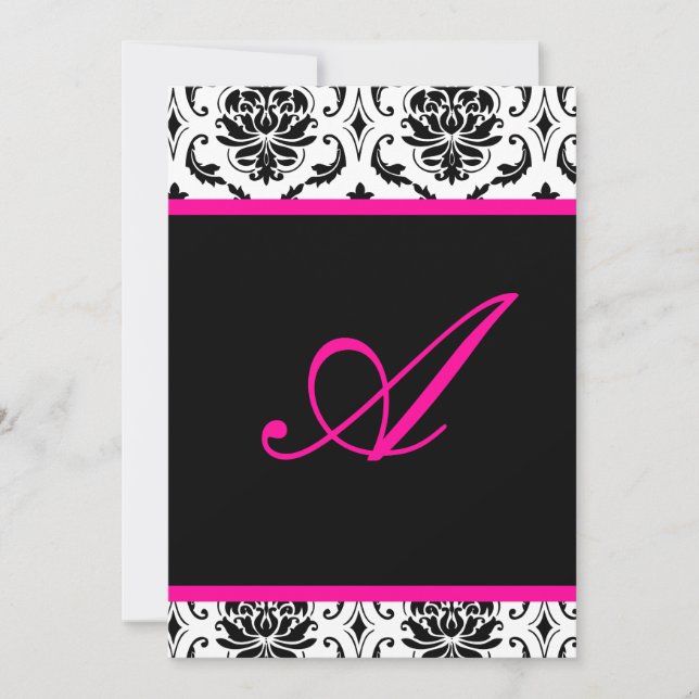 Invitation PixDezines monogramme vendome damask/do-it-yoursel (Devant)
