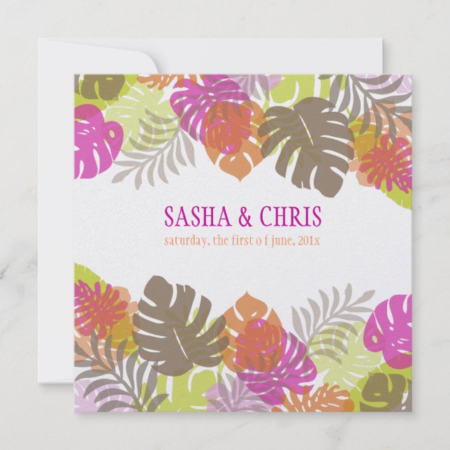 Invitation PixDezines Monstera, Foliage Tropical/do-it-yourse (Devant)