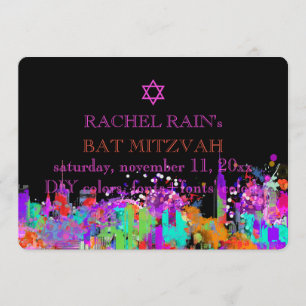 Invitation PixDezines NYC bar/bat mitzvah urbain