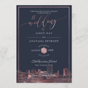 Invitation PixDezines NYC Skyline/Faux Rose Gold/DO-IT-YOURSE