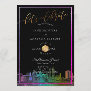 Invitation PixDezines NYC Skyline/Rainbow Colors