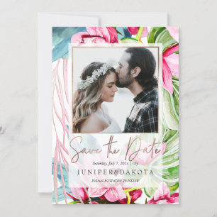 Invitation PixDezines Orchidée Isle, Palms, Tropical Save Dat