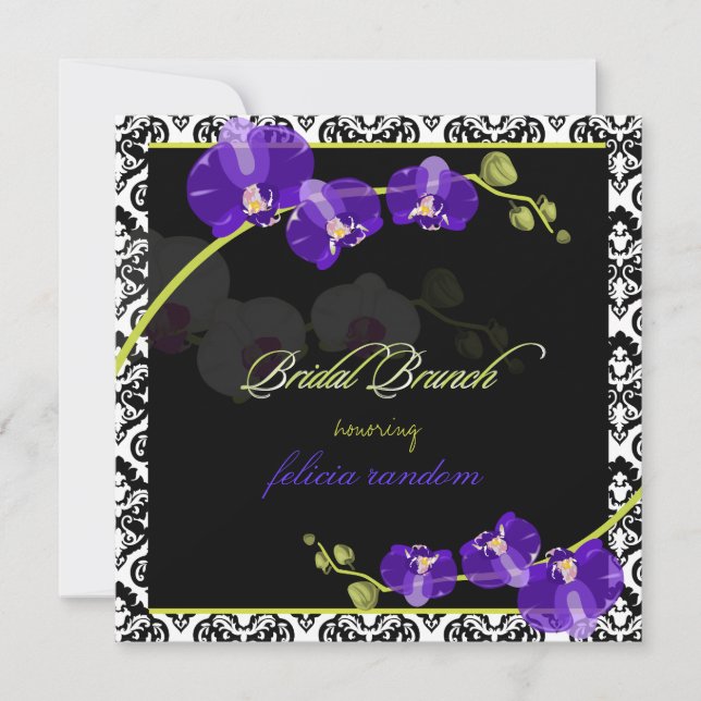 Invitation PixDezines orchidée violette/mariée/arrière - plan (Devant)