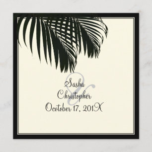 Invitation PixDezines Palm Fronds, mariage sur la plage/coule