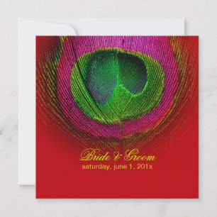 Invitation PixDezines paon/rouge+vert