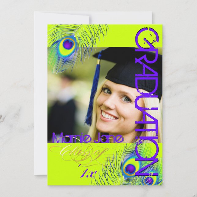 Invitation PixDezines Peacock, 2013 Diplôme/arrière - plan do (Devant)