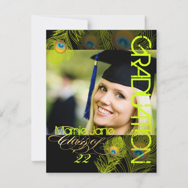 Invitation PixDezines Peacock, Graduation 2012, do-it-yoursel (Devant)