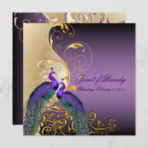 Invitation PixDezines PEACOCKS/PURPLE/OR/FILIGREE/SWILRS