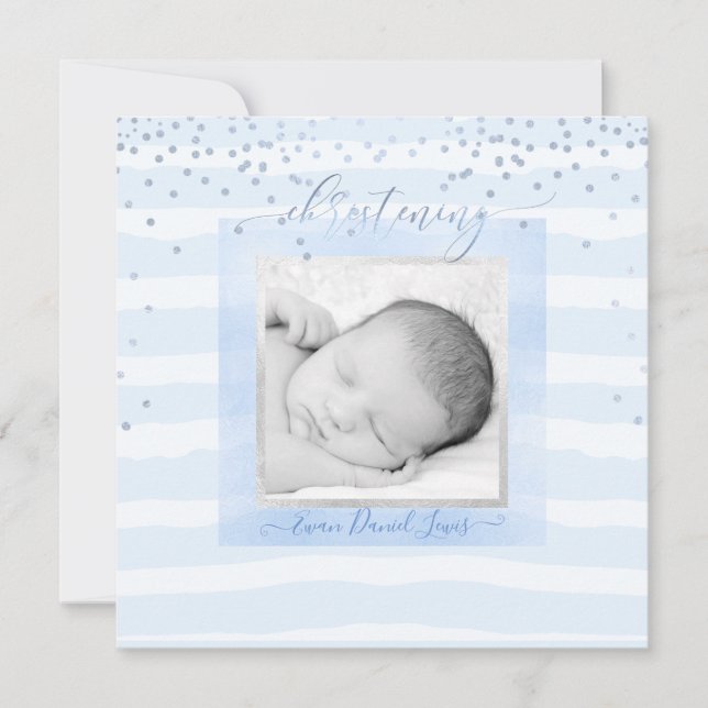 Invitation PixDezines Photo Christening Aquarelle do-it-yours (Devant)
