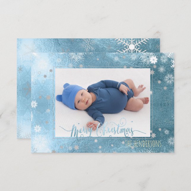 Invitation PixDezines Photo de Noël/Calligraphie (Devant / Derrière)