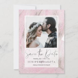 Invitation PixDezines Pierre du désert Rosée Rose Argent