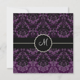 Invitation PixDezines Piqué, Damas / Black+Violet Velvet