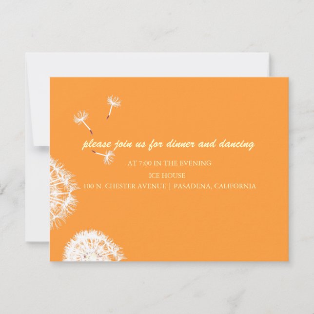 Invitation PixDezines Pissenlits, couleurs de fond diy (Devant)
