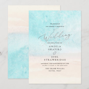 Invitation PixDezines Plage bleu cristal, Mariage de plage