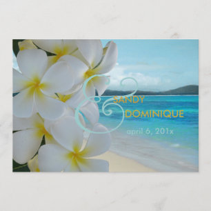 Invitation PixDezines PLUMERIA LEI/BEACH
