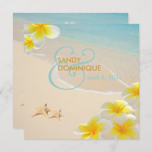 Invitation PixDezines PLUMERIA LEI/BEACH/STARFISH
