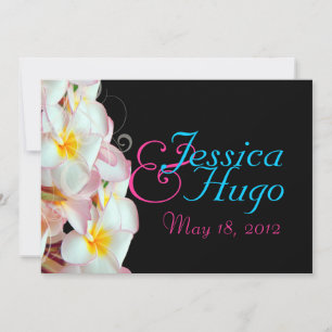 Invitation PixDezines Plumeria rose/plage/mariage tropical