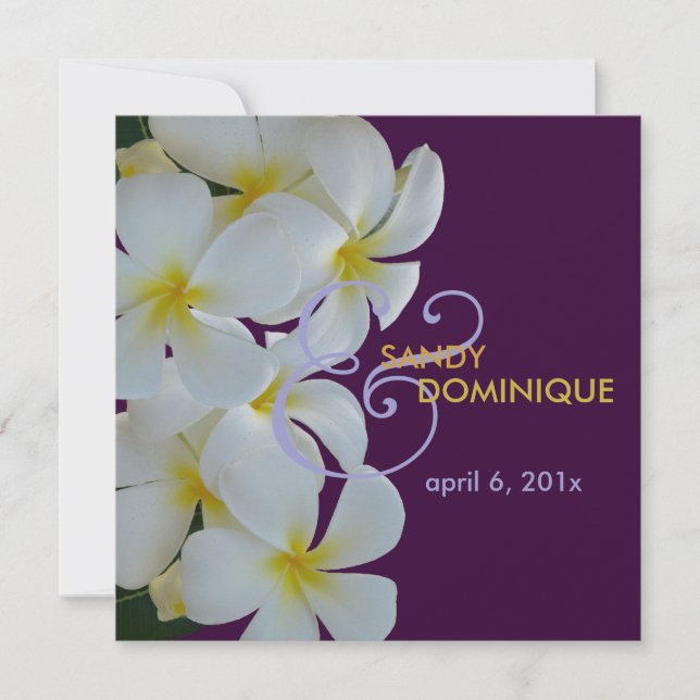 Invitation PixDezines Plumerias couleur mariage/DO-IT-YOURSEL (Devant)