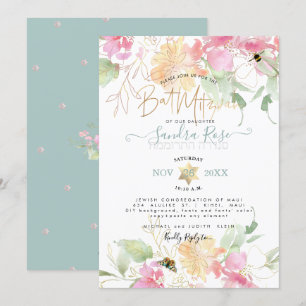 Invitation PixDezines Pois de senteur rose clair Fleur de Bat