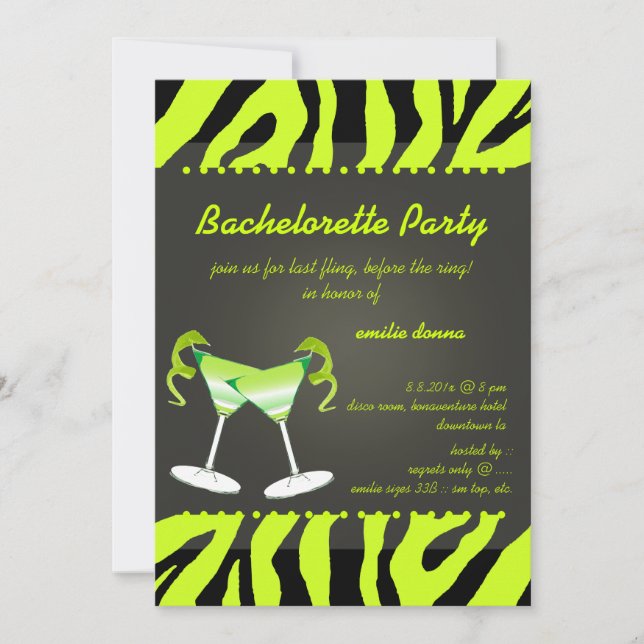 Invitation PixDezines pomme martini Bachelorette/do-it-yourse (Devant)