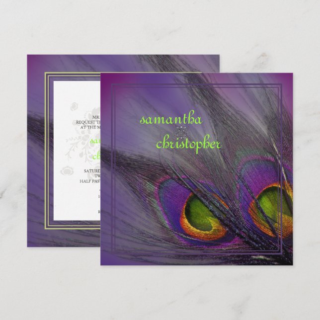 Invitation PixDezines Psychedelic Peacock, Customisez-Le! (Devant / Derrière)