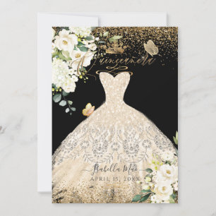 Invitation PixDezines Quinceanera Champagne Gold Parties scin