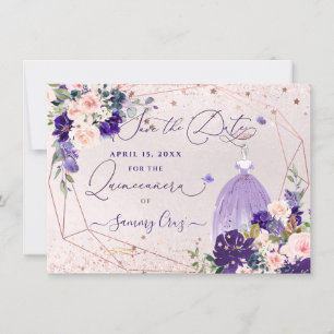 Invitation PixDezines Quinceanera Dusty Purple Robe Invitat