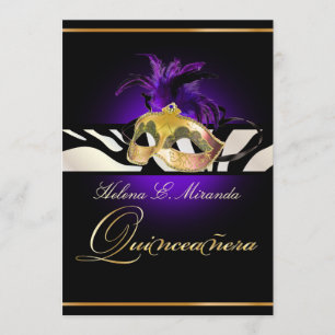 Invitation PixDezines Quincenera/Purple/ Zebra/DO-IT-YOURSELF