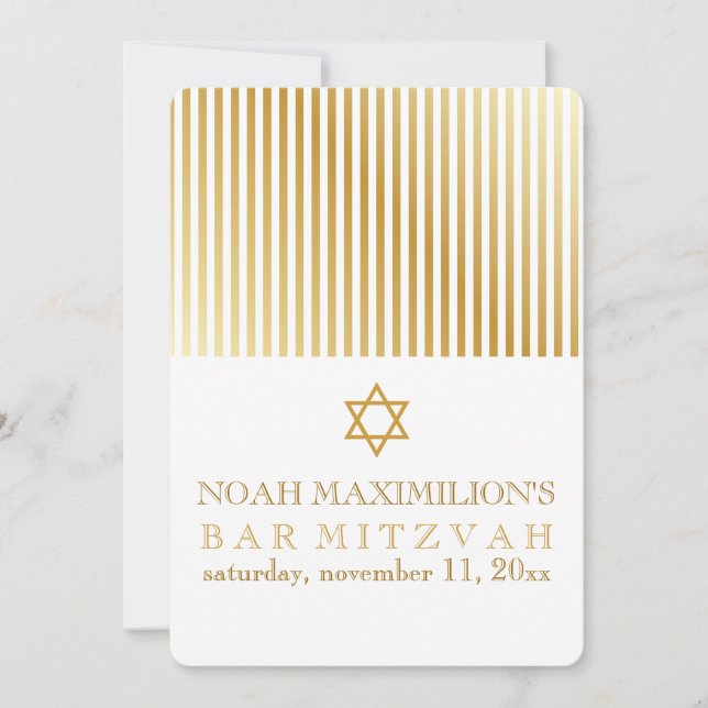 Invitation PixDezines rayures bar mitzvah/do-it-yourself coul (Devant)