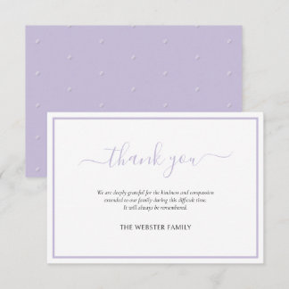 Invitation PixDezines Remerciement pour deuil, Lavande Violet