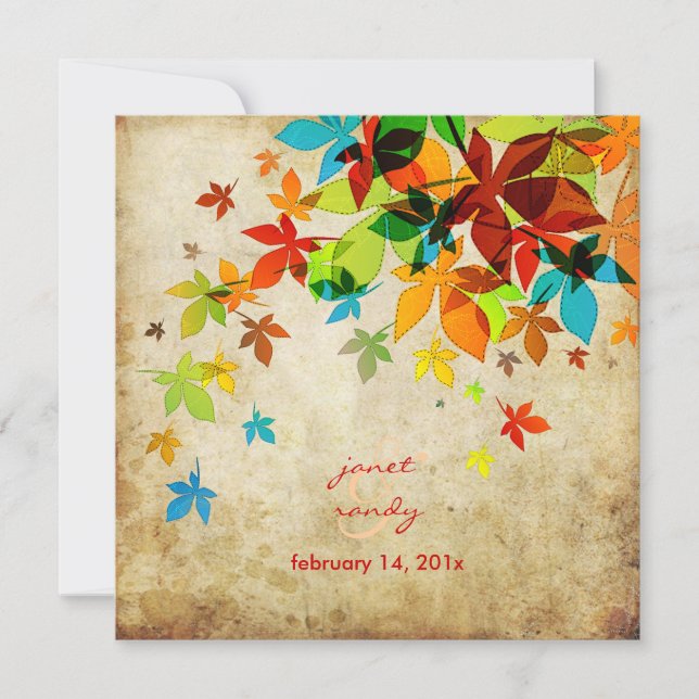 Invitation PixDezines Retro Maple Feuilles/Vintage (Devant)