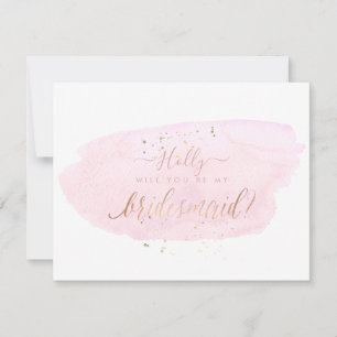 Invitation PixDezines Rose Aquarelle Vous serez ma Demoiselle