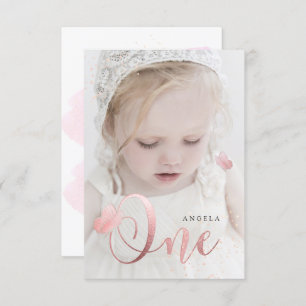 Invitation PixDezines Rose Gold Pink Butterflies Watercolor